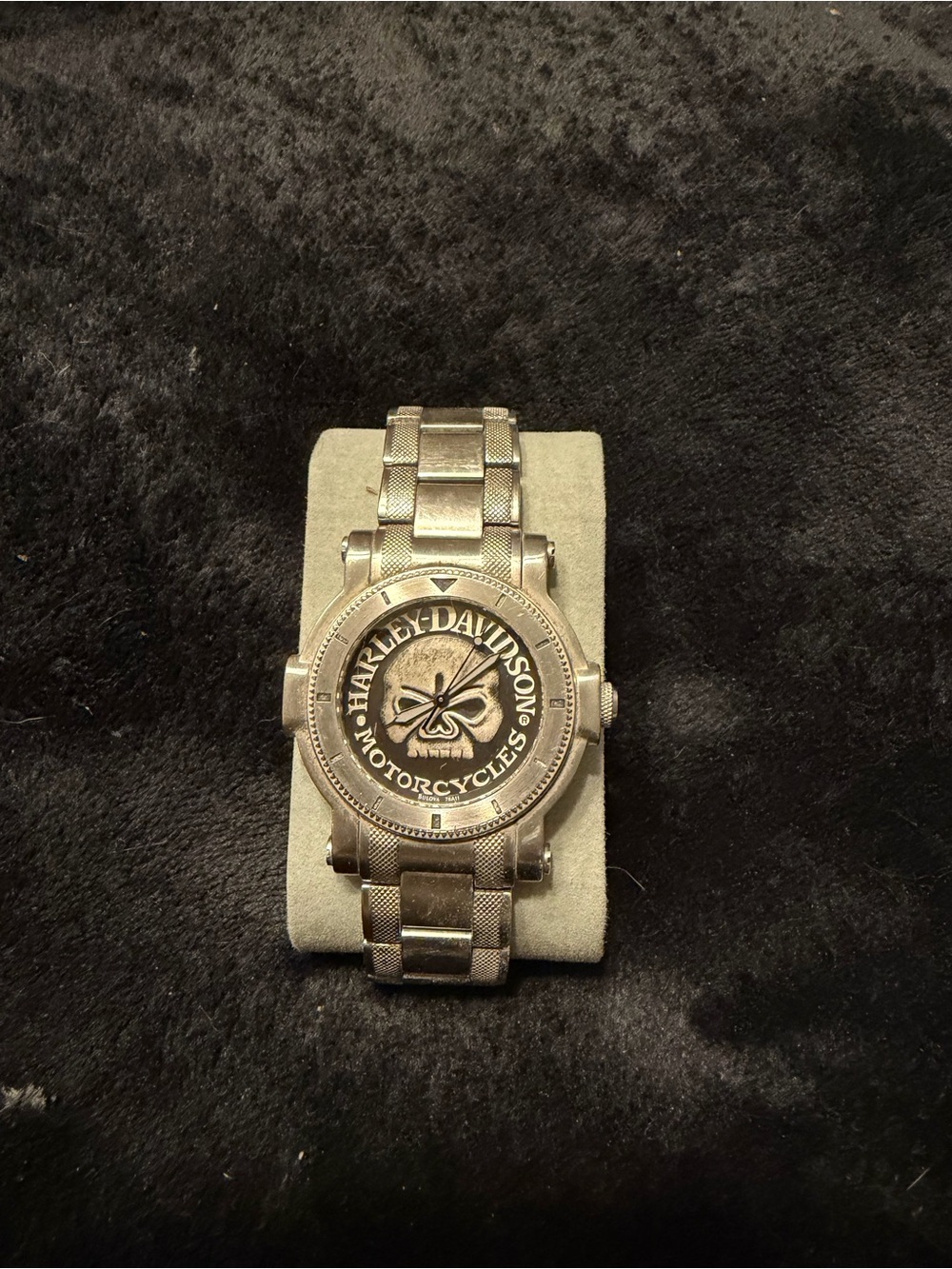 Bulova Silver Men's Bracelet Watch with Dark Dial Accent